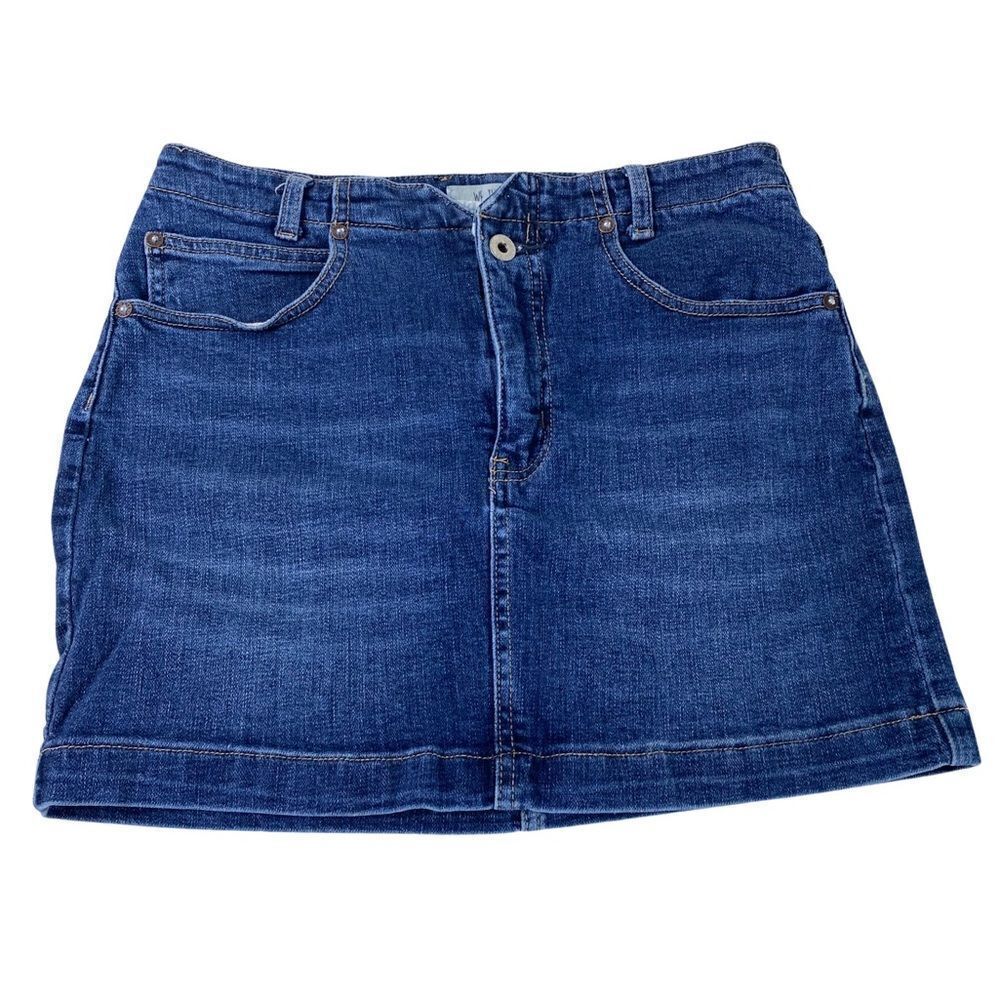We The free 28 Jean skirt mini stretch denim with front pockets